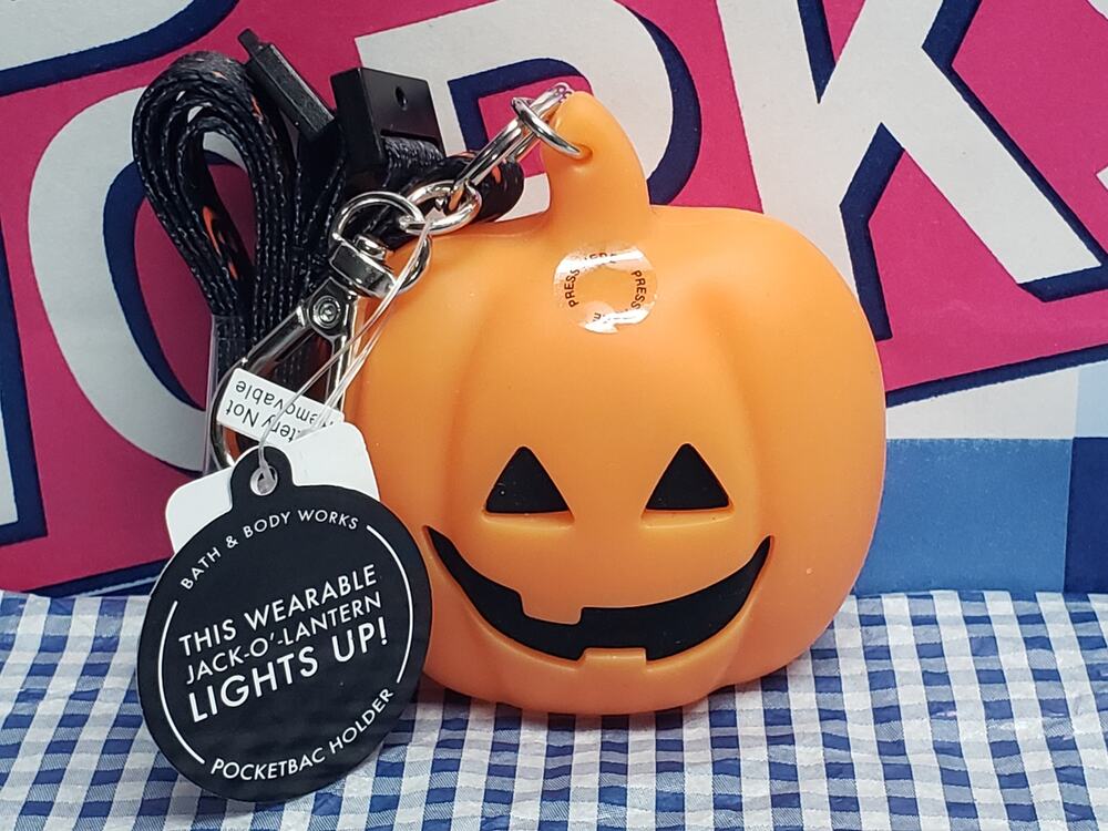 BBW Carved Pumpkin Wearable Lanyard & Keychain PocketBac Holder | Travel Purse